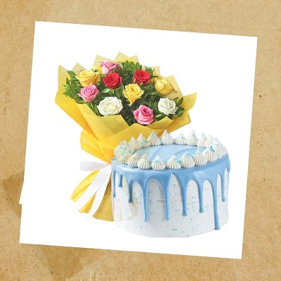 Cake and Flowers bouquet