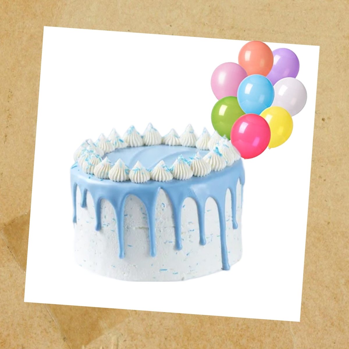Delicious Cake with 9 Balloons