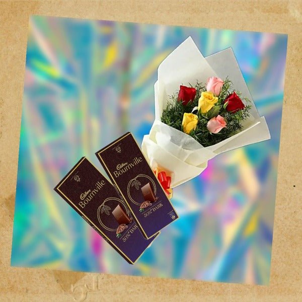 Multicolor Roses and Bournville Chocolate